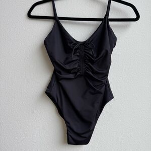 J.Crew Playa Laguna Ruched Front One Piece Swimsuit Black Size Small